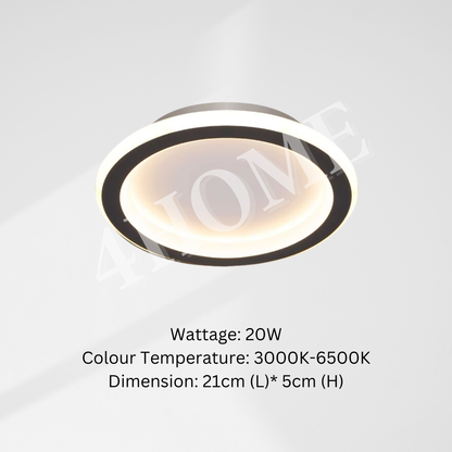 Black Infinity Halo Corridor Led Ceiling Lights Home Entrance Balcony Storeroom Service Yard 4HOME SINGAPORE - 4HOME