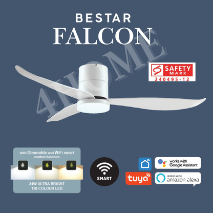 bestar falcon 36 36 52inch with light smart ceiling fan white