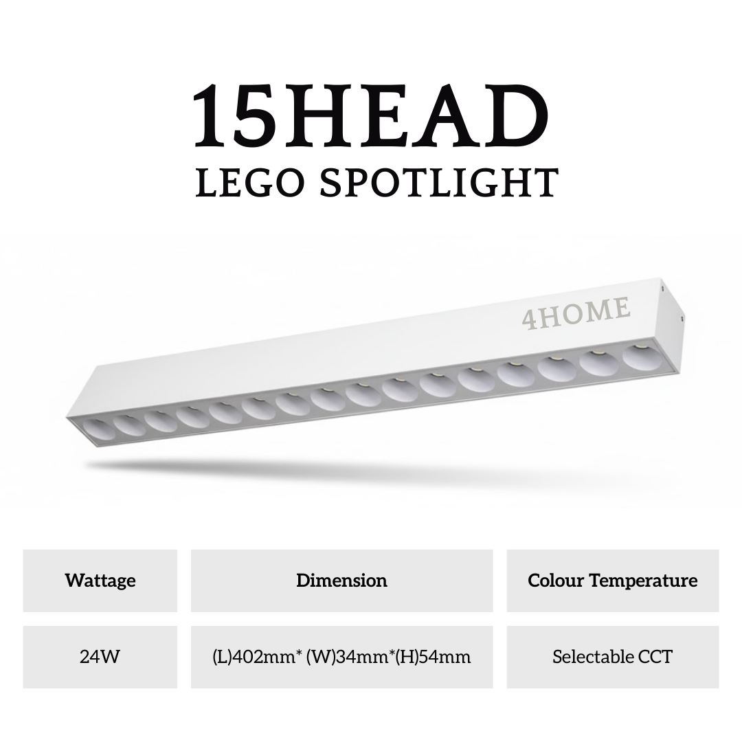LumaLine Pro Linear Surface Lego LED Spotlight Black White 5head 10head 15head