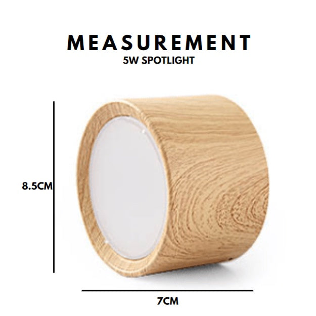 Nordic Wood Design Spotlight LED Surface Downlight 5W Scandinavian 4HOME SINGAPORE - 4HOME