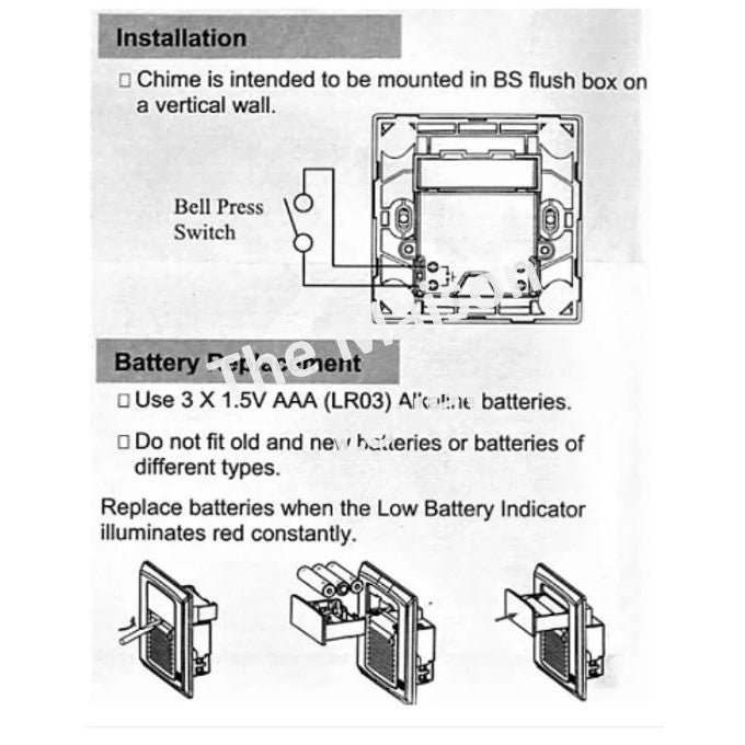 MK Door Bell Chime Battery Operated S4338 WHI 4HOME SINGAPORE - 4HOME