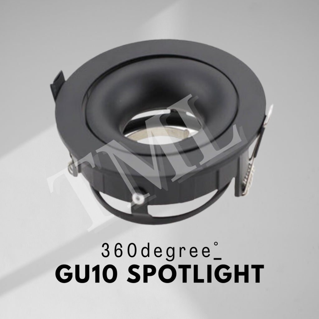 360 Adjustable GU10 Recessed Anti-Glare  Spotlight – Black 