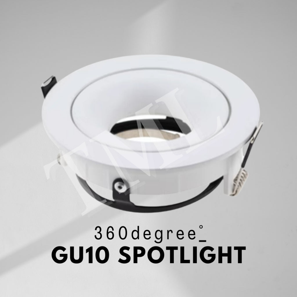 360 Adjustable GU10 Recessed Anti-Glare  Spotlight – White