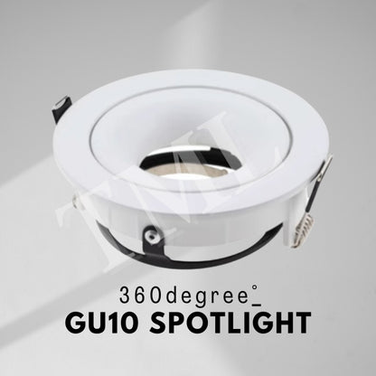 360 Adjustable GU10 Recessed Anti-Glare  Spotlight – White