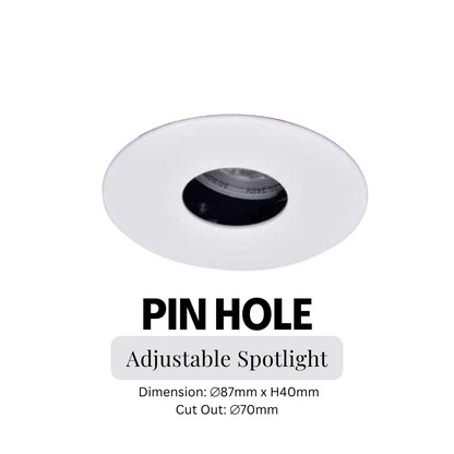 Invisible Adjustable Pin hole Round GU10 Recessed Spotlight Narrow Angle 4HOME SINGAPORE - 4HOME