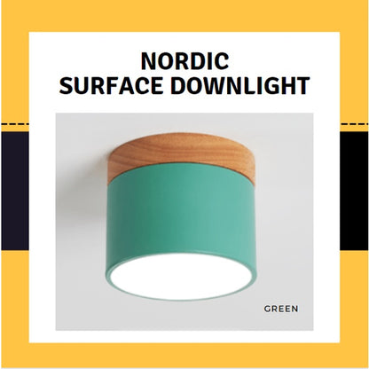 4HOME SINGAPORE 7W Nordic LED Surface Downlight Spotlight Black White Grey with Wood - 4HOME