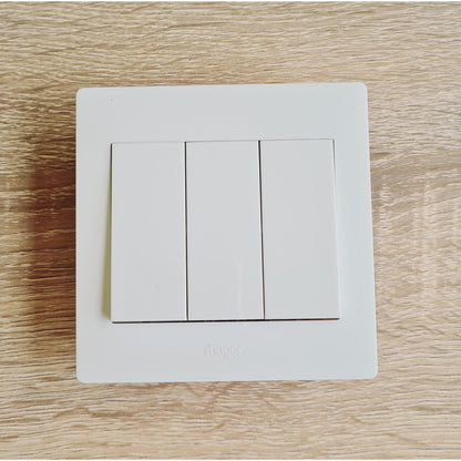 Hager 3Gang 3G1W 3G2W Triple Wall Switch White 4HOME SINGAPORE - 4HOME