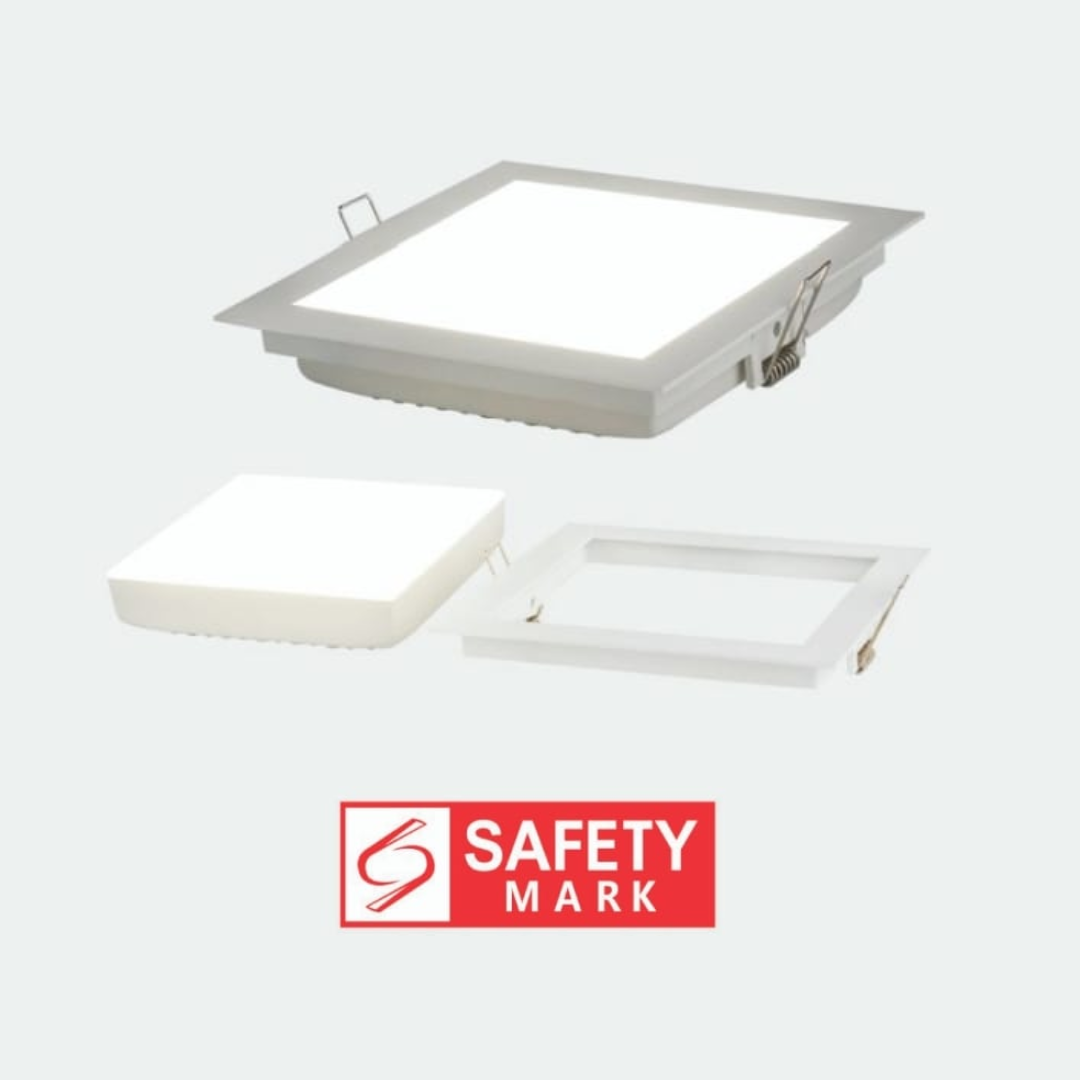 Easy Release LED Recessed Downlight (Black & White Frame) – Square with Singapore Safety Mark