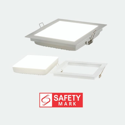 Easy Release LED Recessed Downlight (Black & White Frame) – Square with Singapore Safety Mark