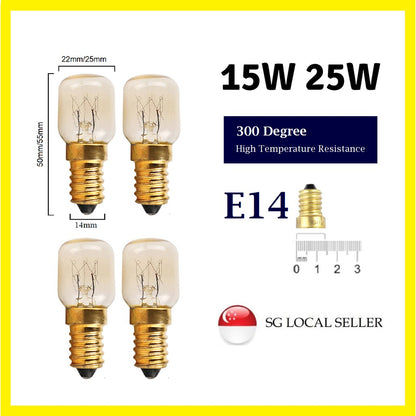 [SG Local Seller] E14 Oven Light Bulb 15W 25W 4HOME SINGAPORE - 4HOME