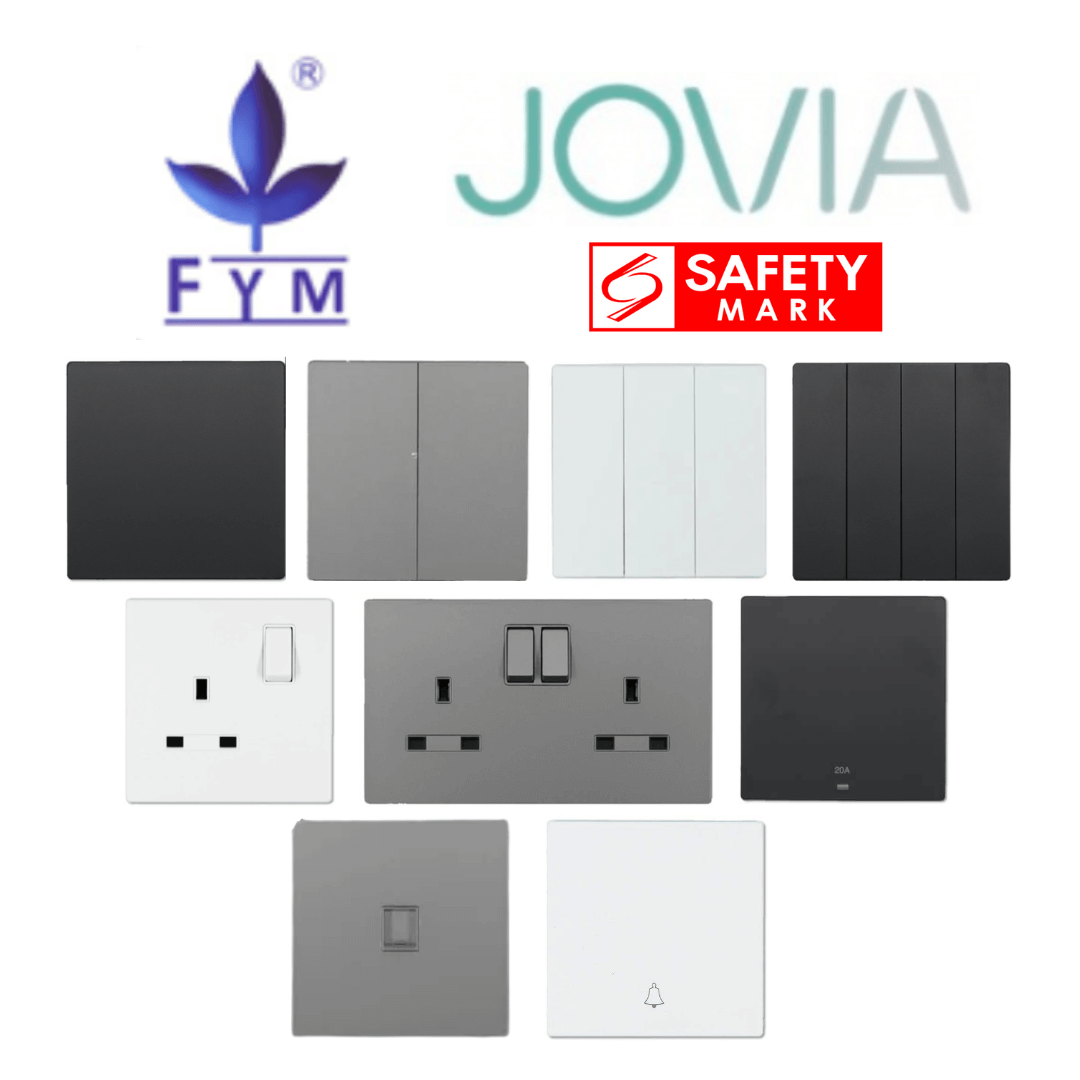 FYM Jovia 20A Heater 1G1W Switch Matt Black Space Grey White 4HOME SINGAPORE - 4HOME
