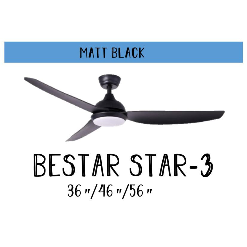 [Installation] Bestar Star-3 Ceiling Fan with 24W LED Light 36inch 46inch 56inch 36" 46" 56" STAR3 4HOME SINGAPORE - 4HOME