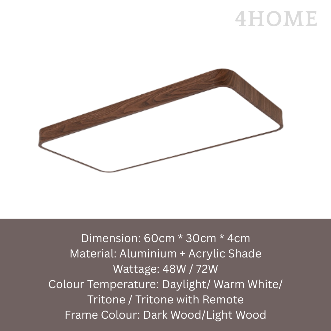 Dark Wood 60cm led ceiling light