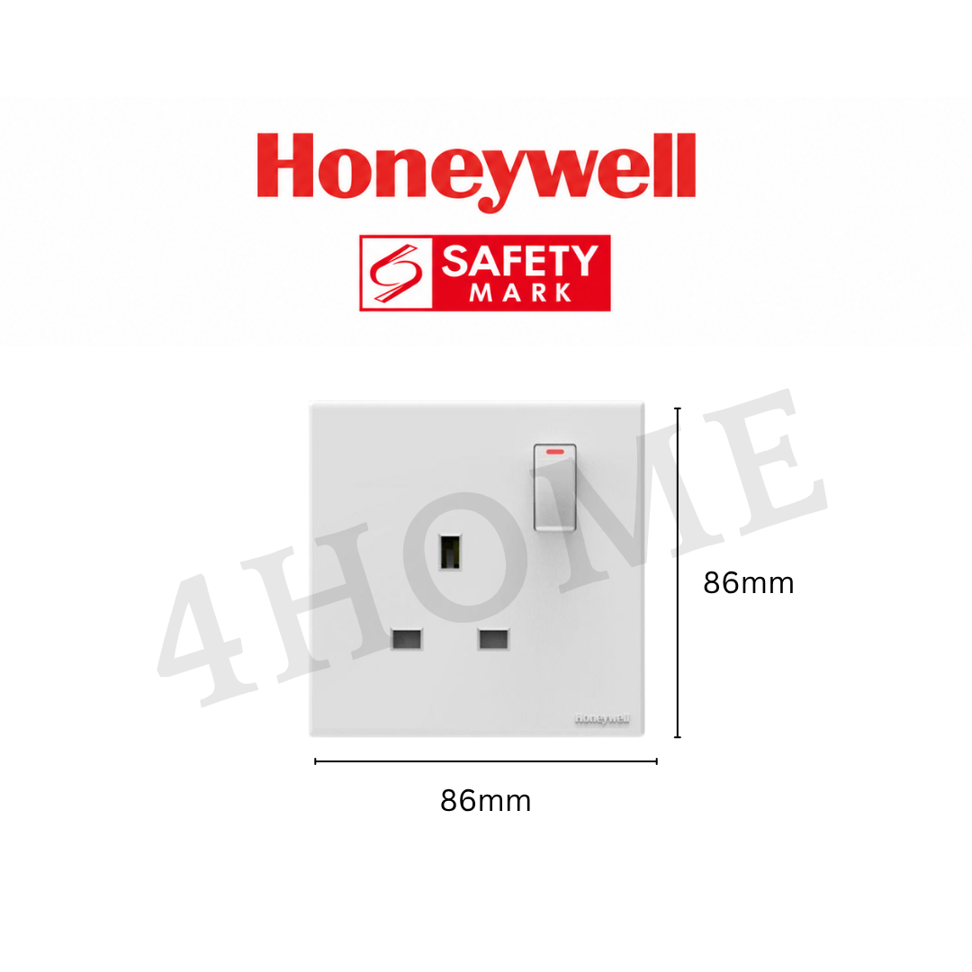 Honeywell Elegant Matt White Switch Socket Singapore Safety Mark Approved