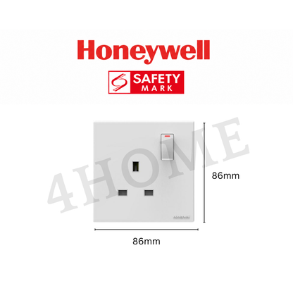 Honeywell Elegant Matt White Switch Socket Singapore Safety Mark Approved