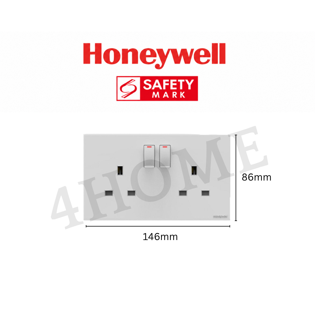 Honeywell Elegant Matt White Switch Socket Singapore Safety Mark Approved