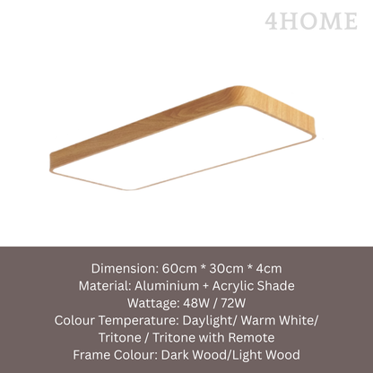 Light wood 60cm led ceiling light