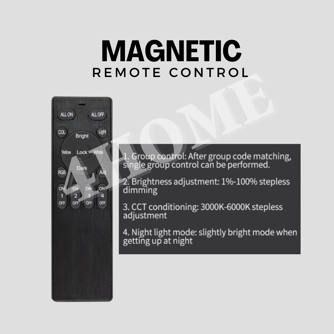 Ultra Slim Magnetic Track Light System Black White TRITONE Dimmable Remote DC 48V