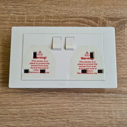 Hager MUSE 13A Single Double Socket Outlet 1x13A 2x13A 4HOME SINGAPORE - 4HOME