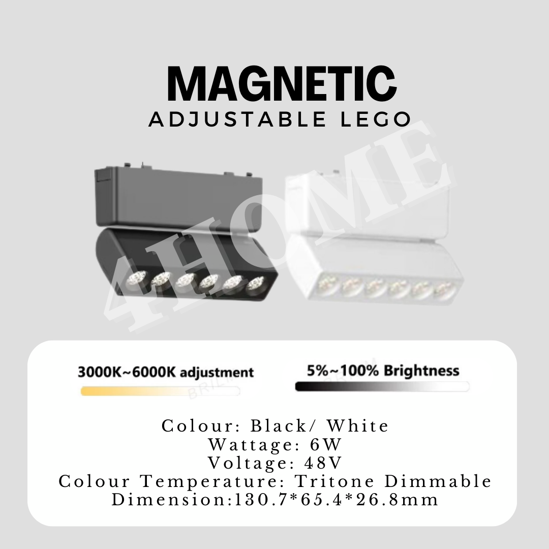 Ultra Slim Magnetic Track Light System Black White TRITONE Dimmable Remote DC 48V