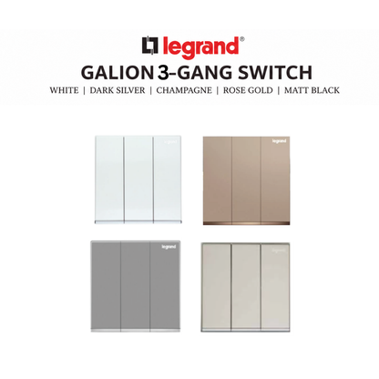 Legrand Galion Switch Socket Singapore | White, Dark Silver, Champagne, Rose Gold & Black