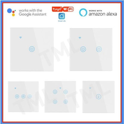 [SG Stock] 4HOME SINGAPORE WIFI Smart Switch Wifi Switch No Neutral White Black Google Home Amazon Alexa 1 2 3 4 Gang Heater 20A - 4HOME