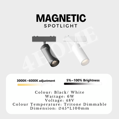 Ultra Slim Magnetic Track Light System Black White TRITONE Dimmable Remote DC 48V