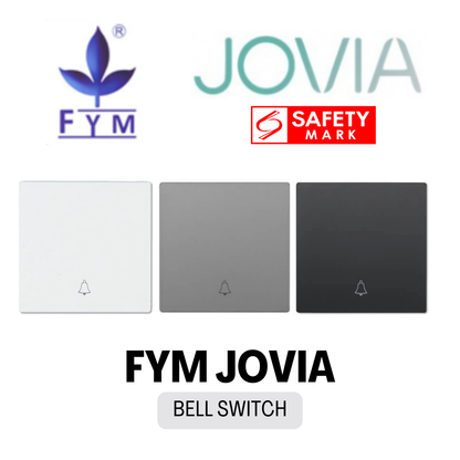 FYM Jovia White Grey Matt Black Frameless Switch Socket 1G 2G 3G 4G 1Way 2Way Single Double Door Bell 20A Heater 4HOME SINGAPORE - 4HOME