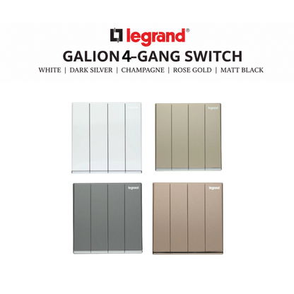 Legrand Galion Switch Socket Singapore | White, Dark Silver, Champagne, Rose Gold & Black