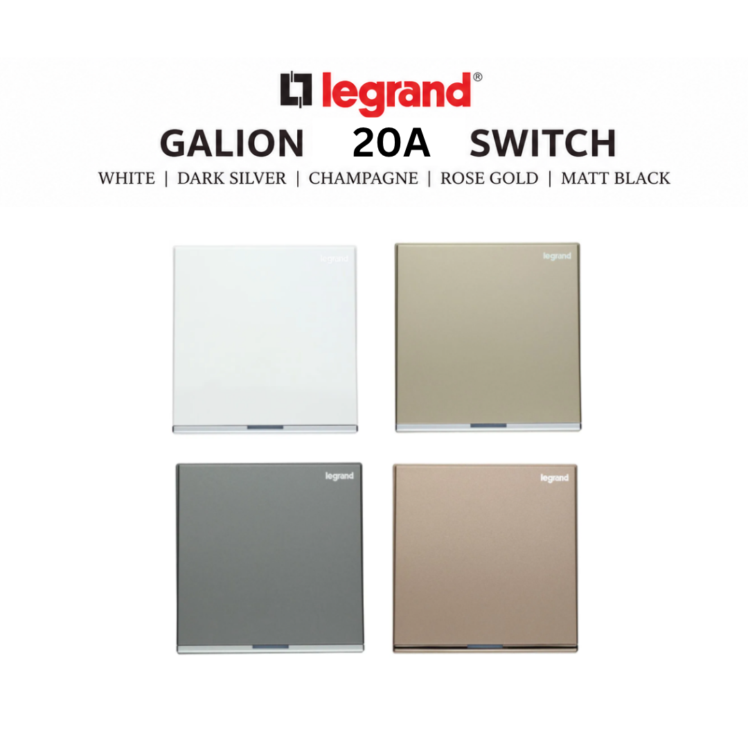 Legrand Galion Switch Socket Singapore | White, Dark Silver, Champagne, Rose Gold & Black