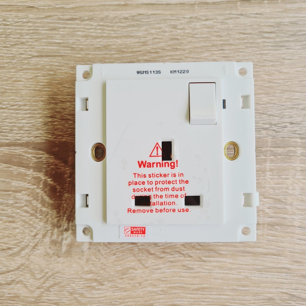 Hager 13A Single Socket Outlet 4HOME SINGAPORE - 4HOME