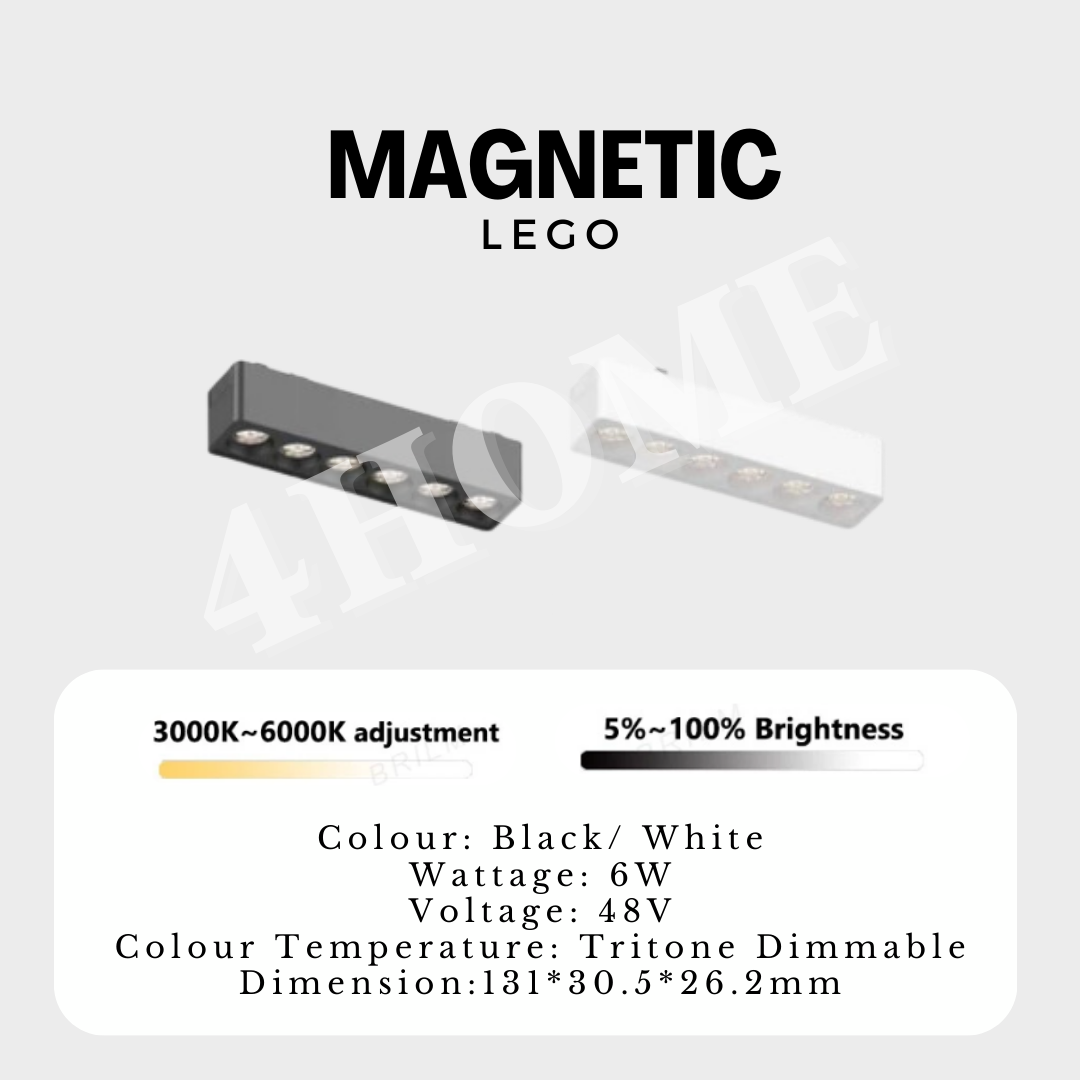 Ultra Slim Magnetic Track Light System Black White TRITONE Dimmable Remote DC 48V