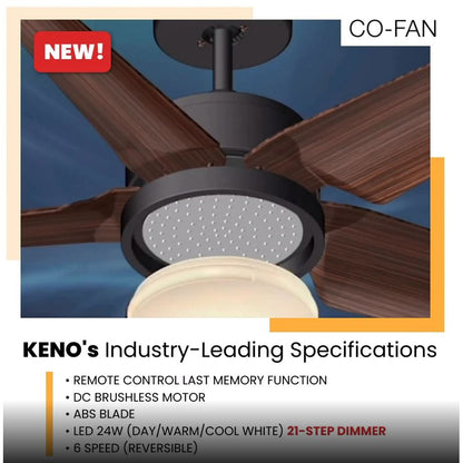 [Installation] Fanco KENO 52" 5 Blades DC Ceiling Fan 24W LED Dimmable 3 Tone 4HOME SINGAPORE - 4HOME