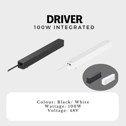 Ultra Slim Magnetic Track Light System Black White TRITONE Dimmable Remote DC 48V