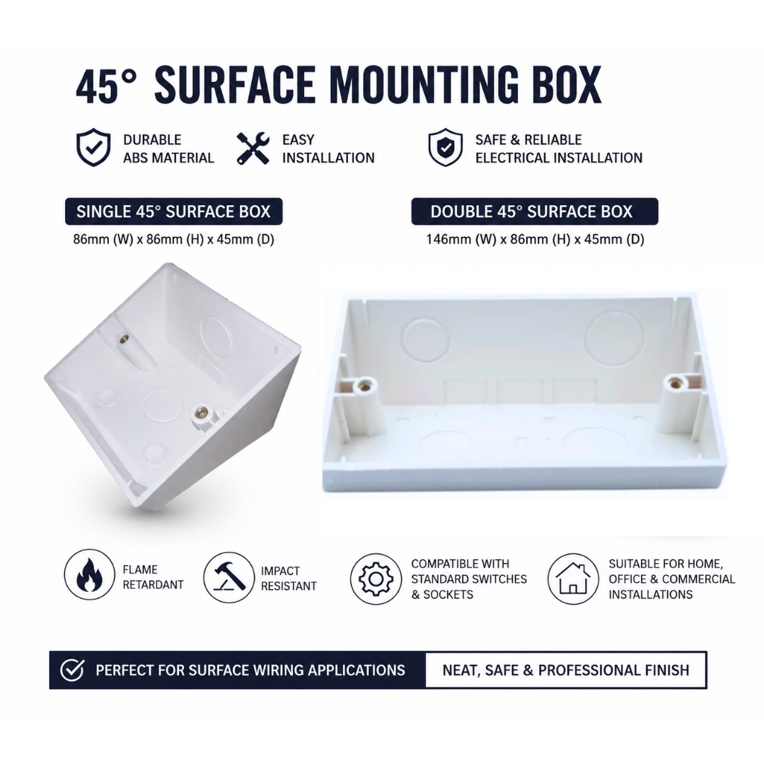 45degree PVC Mounting Box 4HOME SINGAPORE