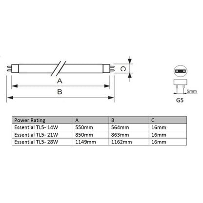 Philips TL5 Essential Super80 Fluorescent Light Tube T5 14W 21W 28W 4HOME SINGAPORE - 4HOME