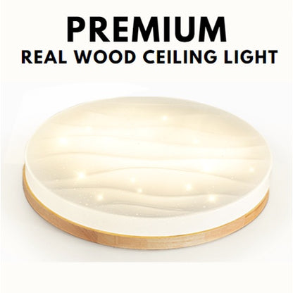 Premium Glittering Real Wood Nordic LED Ceiling Light Tritone Macaron Hamburger 4HOME SINGAPORE - 4HOME