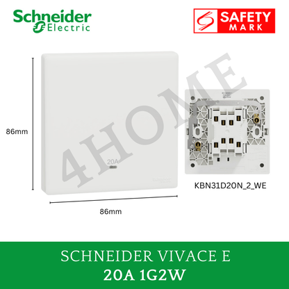 Schneider Vivace E White Switch Socket – Modern Minimalist Design Frameless Glossy White