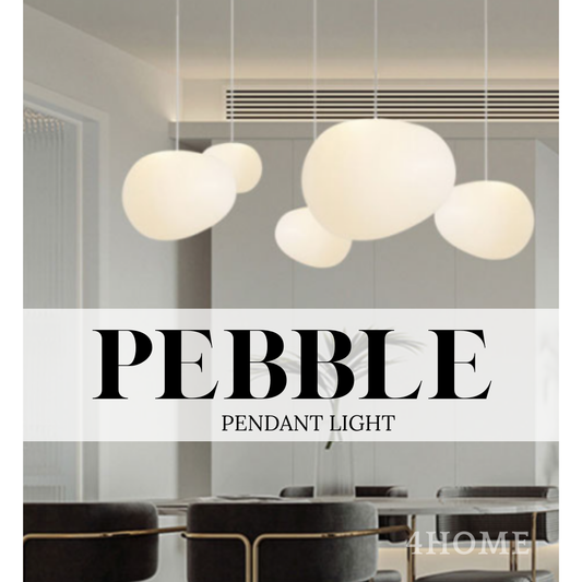 Pebble Pendant Light Modern Minimalist E27 Egg Shape Hanging Light for Dining Room, Kitchen, Living Room