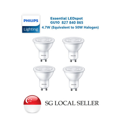 [Bundle Set] PHILIPS ESSENTIAL LEDspot GU10 4.7W 827 840 865 4HOME SINGAPORE - 4HOME