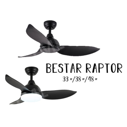 Bestar Raptor Ceiling Fan with 24W LED Light 33inch 38inch 48inch 33" 38" 48" 4HOME SINGAPORE - 4HOME