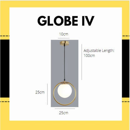 Premium Gold Minimalist Globe Pendant Light Bedside Dining Light 4HOME SINGAPORE - 4HOME