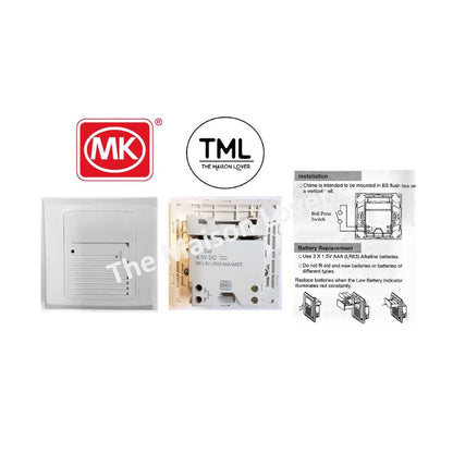 MK Door Bell Chime Battery Operated S4338 WHI 4HOME SINGAPORE - 4HOME