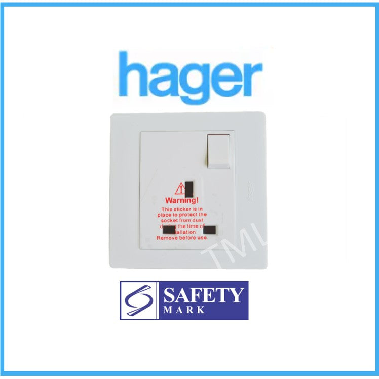 Hager 13A Single Socket Outlet 4HOME SINGAPORE - 4HOME