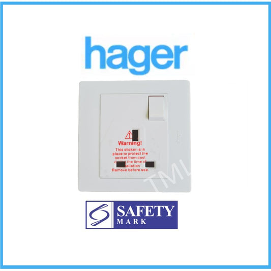 Hager 13A Single Socket Outlet 4HOME SINGAPORE - 4HOME