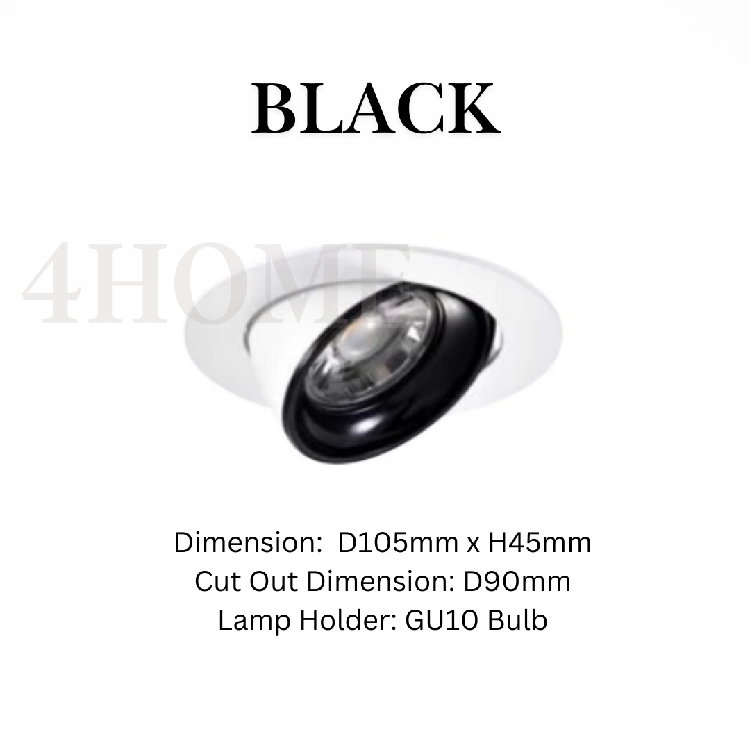 Recessed Retractable GU10 Spotlight Casing Adjustable Downlight Black Chrome Rose Gold 4HOME SINGAPORE - 4HOME