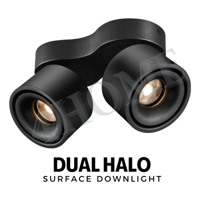 Premium White Black Single Head Double Head Halo Cylindrical Spotlight Surface Mounted Downlight 4HOME SINGAPORE - 4HOME