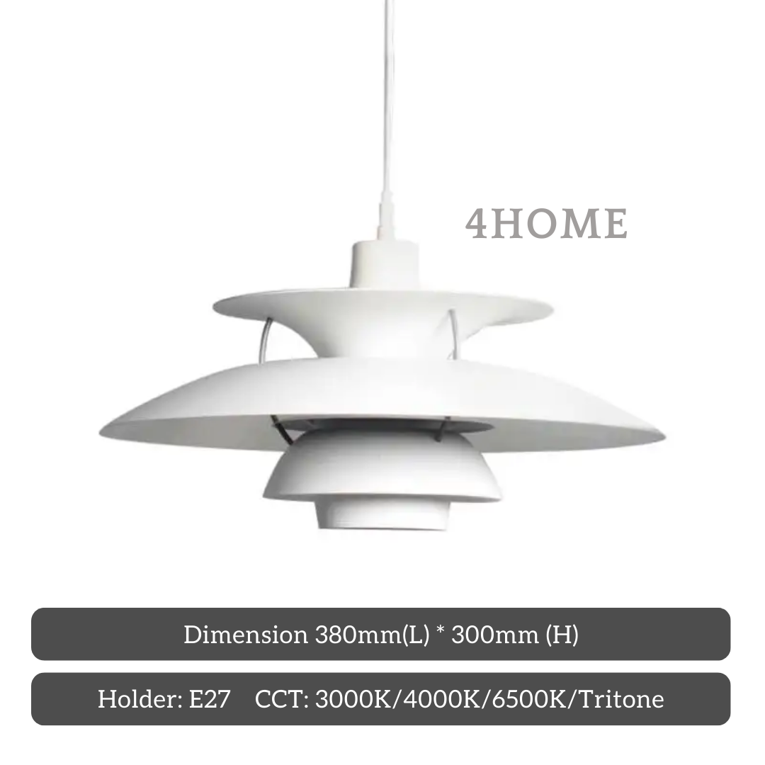 Danish White Layer Pendant Light Modern Nordic Hanging Lamp E27 Kitchen Dining Room Living Room LED Pendant Lighting
