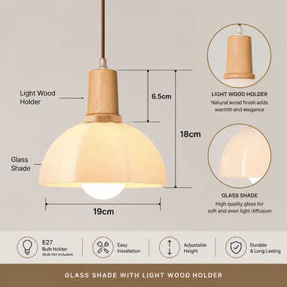 Scandinavian Wooden Pendant Ceiling Light | 3 Head Kitchen Island Light Fixture