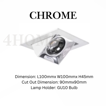 Recessed Retractable GU10 Spotlight Casing Adjustable Downlight Black Chrome Rose Gold 4HOME SINGAPORE - 4HOME